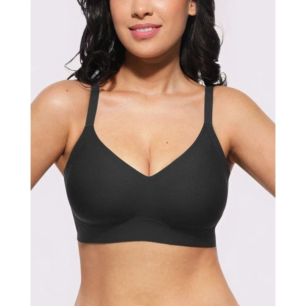 Shapellx Bare Essentials™ Cream Touch™ Wireless Comfort Lift Bra Black 3XL NWT